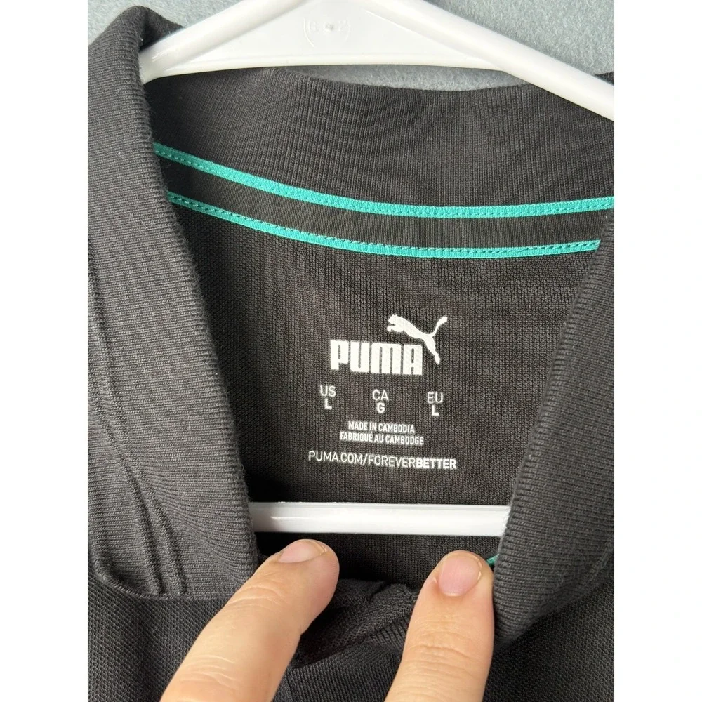 Puma Mens Black AMG Petronas F1 Neon Energy Short Sleeve Polo Shirt L 621154-01